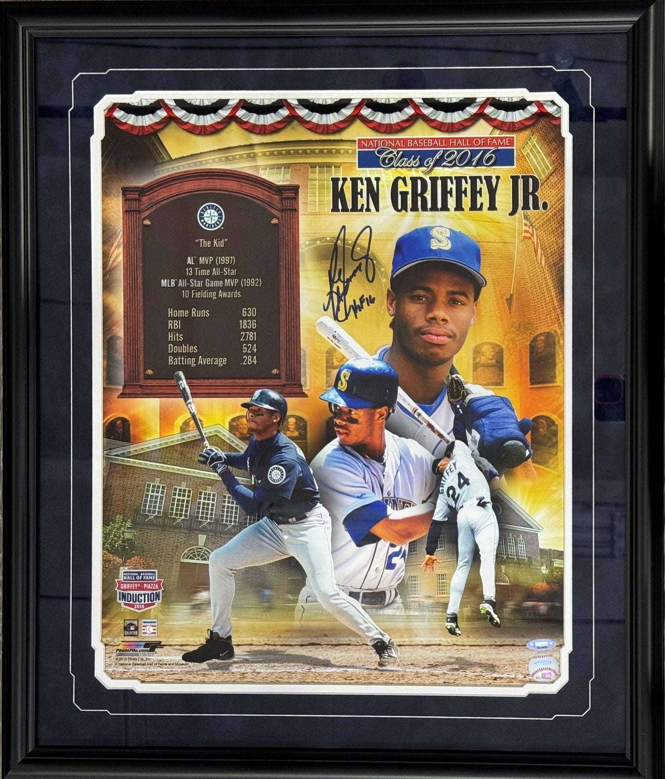 Ken Griffey Jr. Autographed 16X20 Framed Mariners Photo (Tristar)