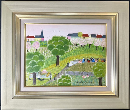 Michele Gaubour Les Maris du Mois de Juin Original Oil Painting France 1985