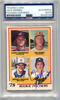 Jack Morris 1978 Topps #78 Rookie Pitchers Psa Auto Authentic Card