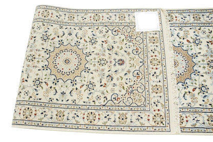 Handmade Indo-Nain Runner Rug Classic Floral