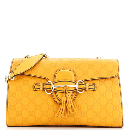Gucci Emily Chain Flap Bag Guccissima Leather Medium