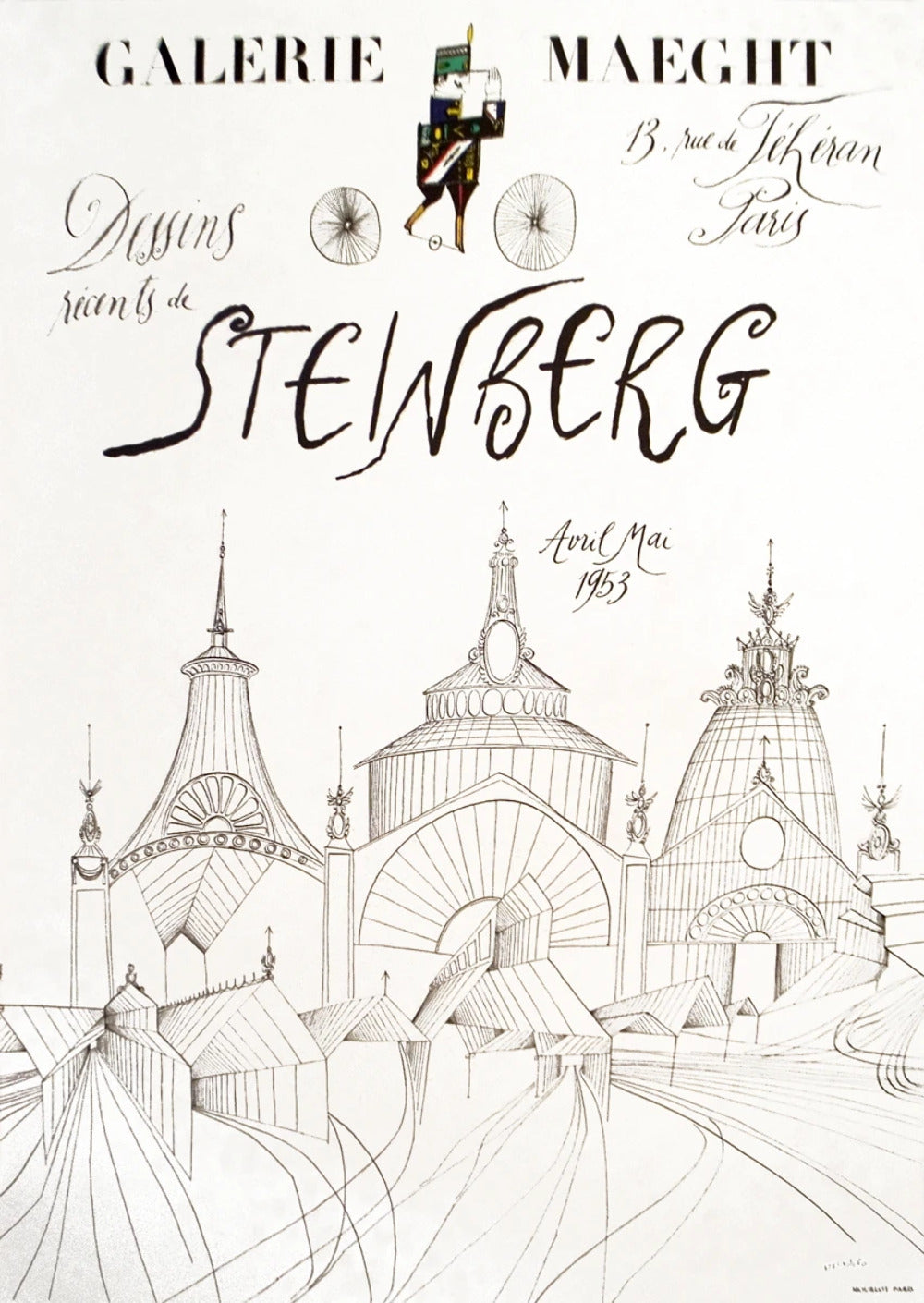 Saul Steinberg Galerie Maeght " Lithograph