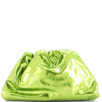 Bottega Veneta The Pouch Crinkled Metallic Patent Teen