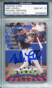 Mike Lowell Autographed 1998 Donruss Rookie Card (Psa/Dna)