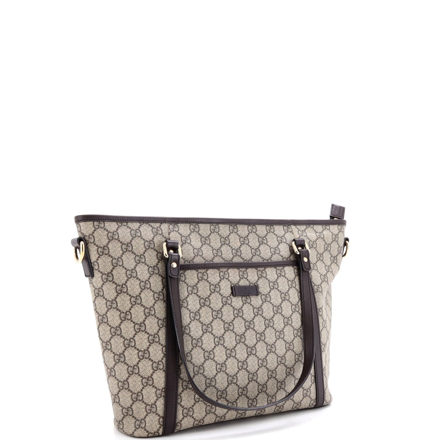 Gucci Front Pocket Convertible Tote Gg Coated Canvas Medium