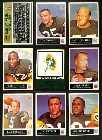 1965 Philadelphia Football Cards Green Bay Packers Complete Team Set (14) 200317