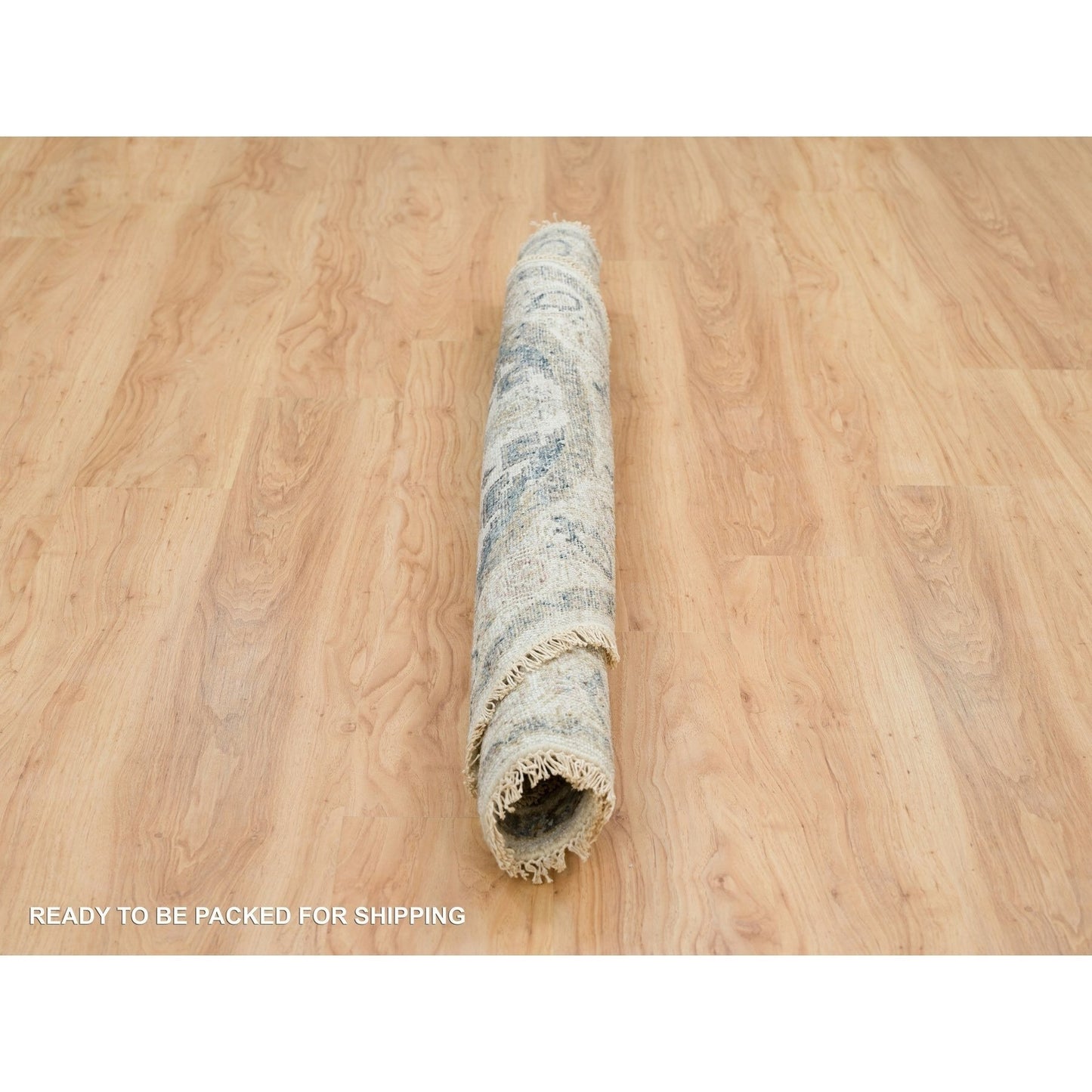 5'X5' Old Lace Ivory Hand Knotted Reimagined Viss Wool Round Oriental Rug