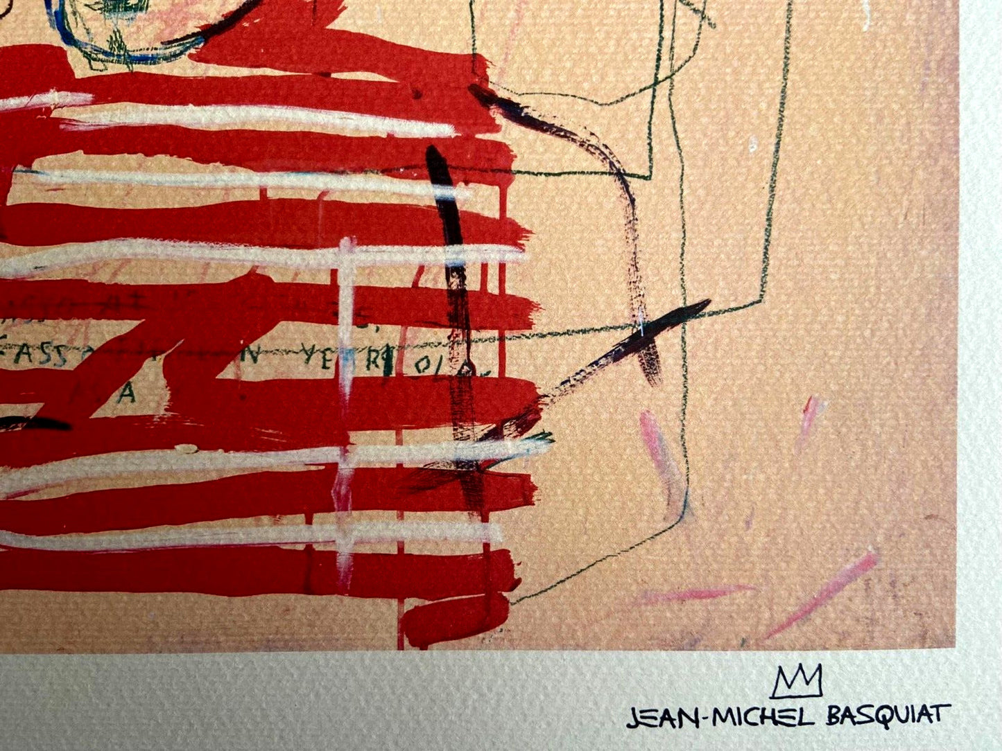 Jean-Michel Basquiat Lithograph "Homage To Picasso" Coa Signature Stamp