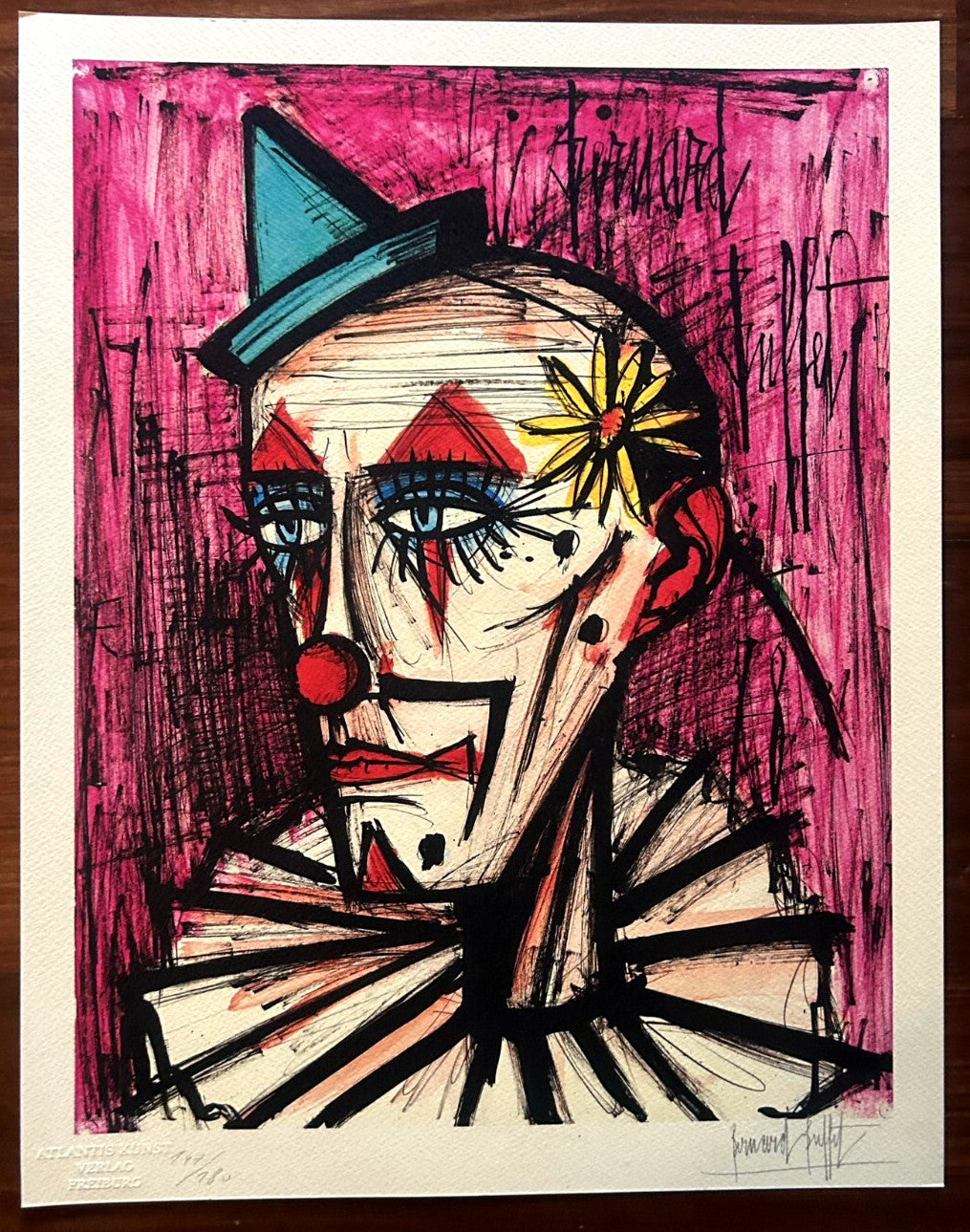 Bernard Buffet Lithograph Certified Coa Signed With Pen Op Numbered With Pencil