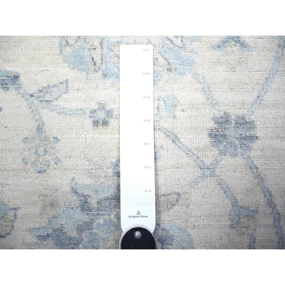 2'10"X9'7" Old Wood Ivory Finer Peshawar Wool Hand Knotted Oriental Rug