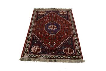 Hand-Knotted Vintage Tribal Wool Area Rug Small