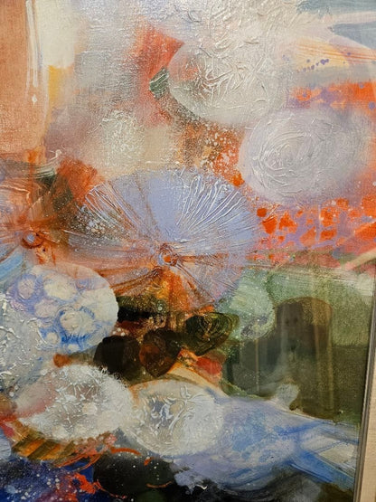 Oil Painting Woman Flowers Daniel Gelis Contemporary Art 80cm