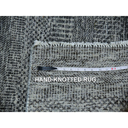 2'5"X30'3" Gauntlet Gray Modern Grass Hand Knotted Wool Xl Runner Rug