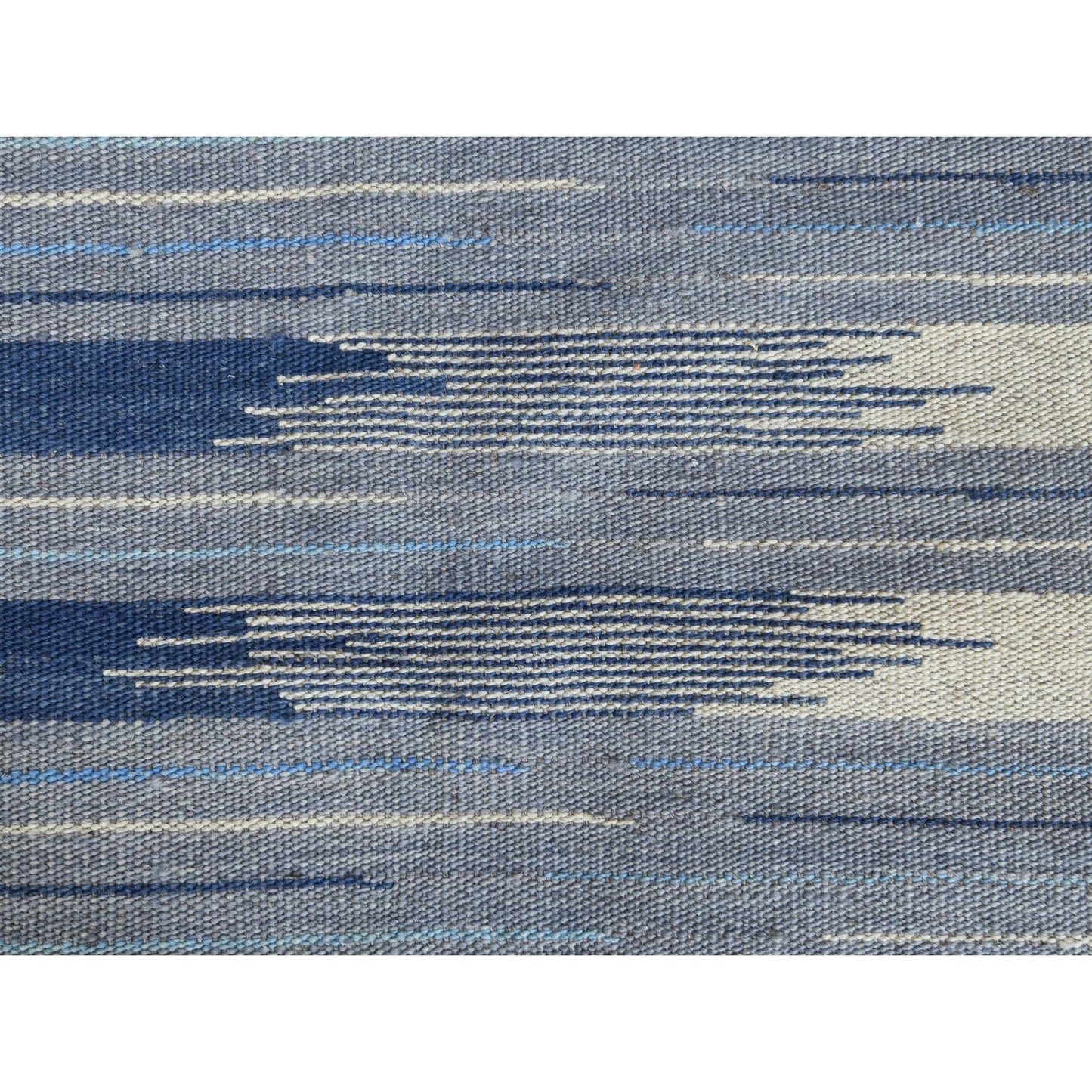 6'4"X9'1" Flat Weave Nomadic Stripe Design Kilim Hand Woven Rug