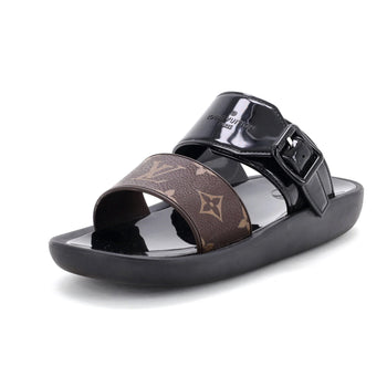Louis Vuitton Women'S Sunbath Flat Mule Sandals Monogram Canvas And Rubber