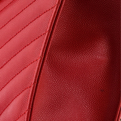 Saint Laurent Classic Monogram Envelope Satchel Matelasse Chevron Leather Large