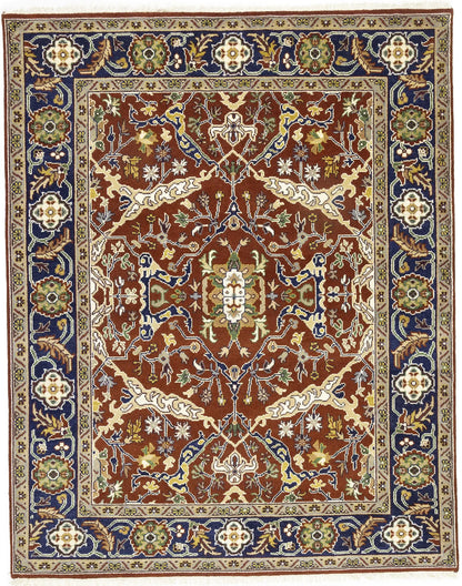 Rusty Red Oushak Chobi Oriental Rug Floral Living