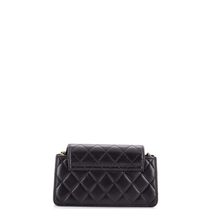 Chanel Cc Accordion Round Flap Phone Holder Quilted Lambskin