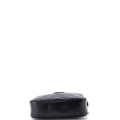 Gucci Gg Marmont Monochrome Shoulder Bag Matelasse Leather Small