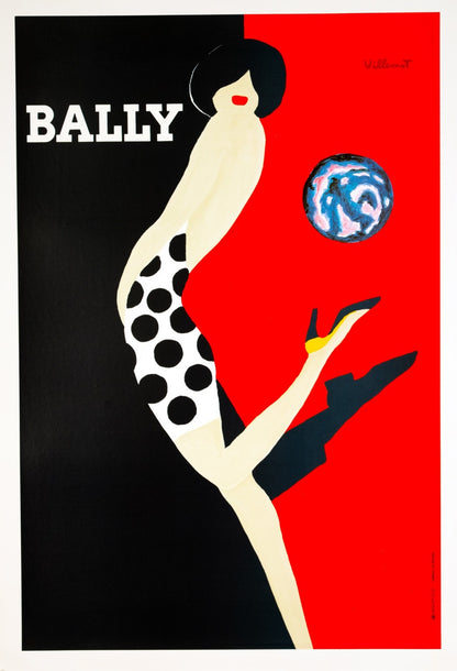 Poster Bernard Villemot Bally Kick Poster 1990S Printing Fashion