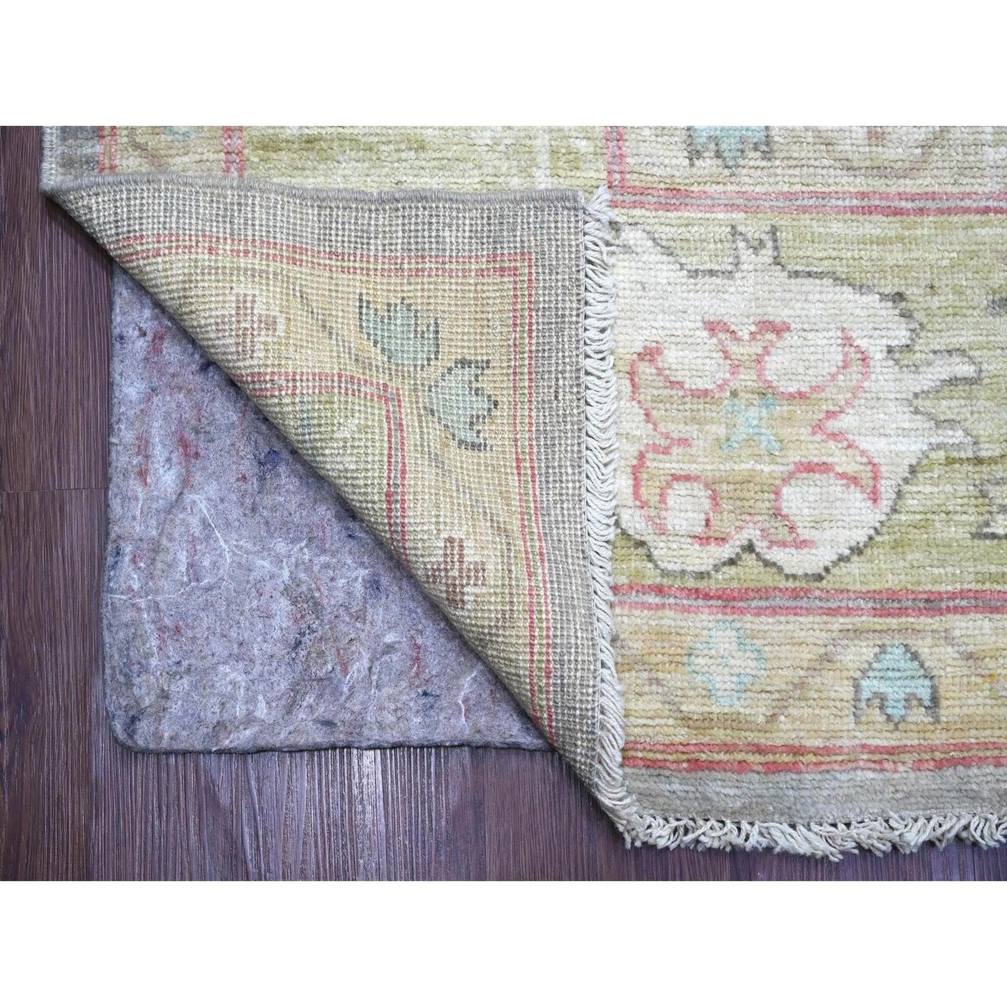 Rug Gray Afghan Angora Oushak Pure Wool Hand Knotted 10'x13'7