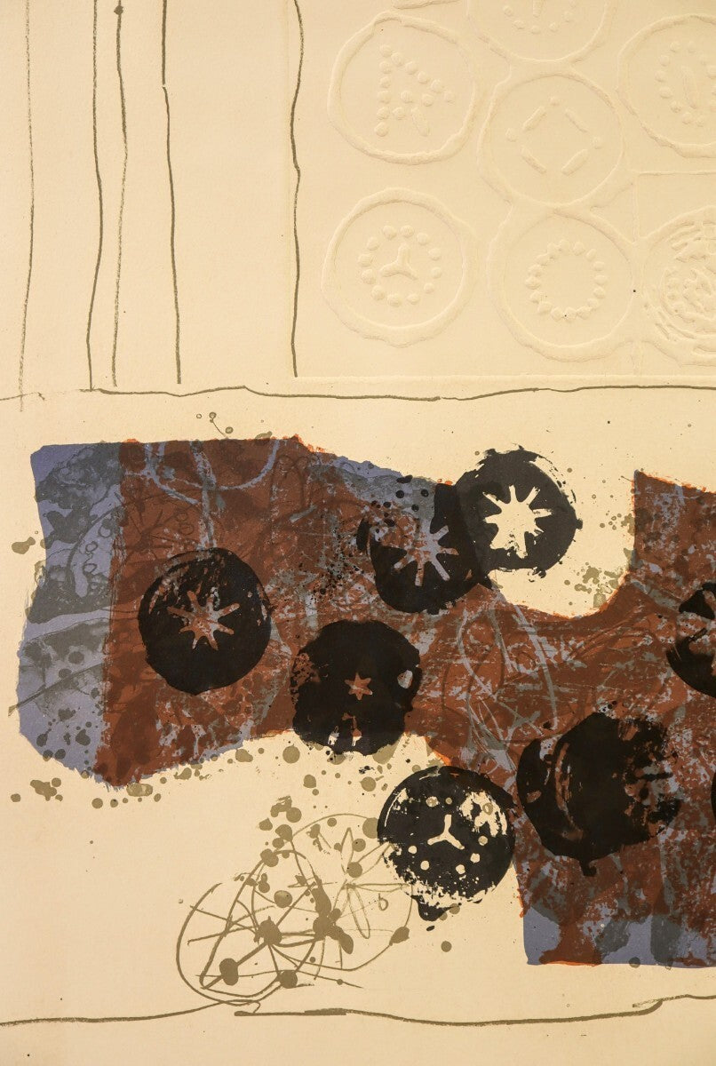 Antoni Clav 1970 Signed Lithograph With Embossing "Trobadors Vii" Ltd Ed 50