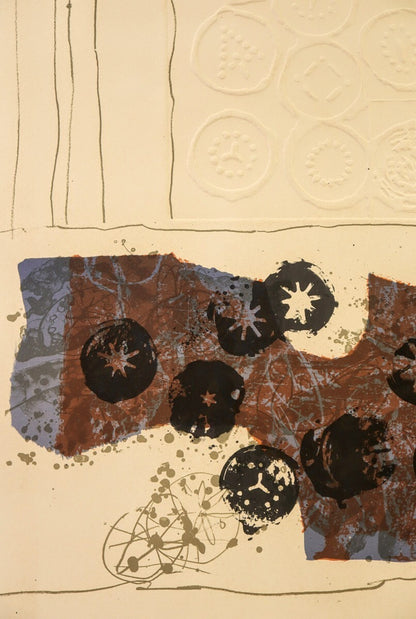 Antoni Clav 1970 Signed Lithograph With Embossing "Trobadors Vii" Ltd Ed 50