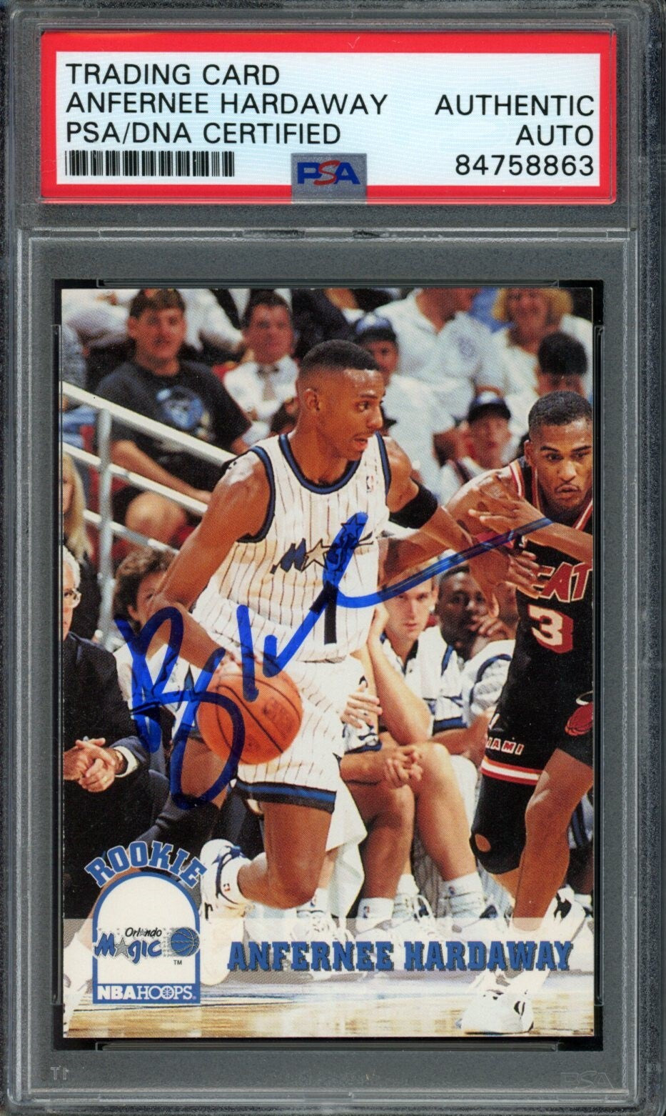 1993-94 Hoops Anfernee Hardaway #380 Rookie Card Signed Magic Psa/Dna