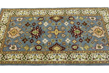 Hand-knotted gray floral chobi rug oriental farmhouse decor carpet