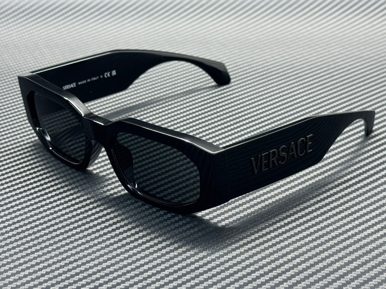VERSACE VE4489U 536087 Black Grey Men's 55 mm Sunglasses