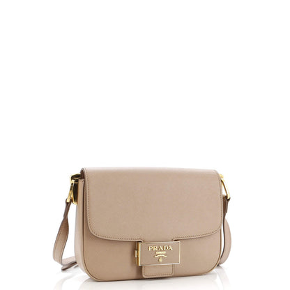 Prada Embleme Flap Bag Saffiano Leather Small