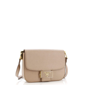 Prada Embleme Flap Bag Saffiano Leather Small
