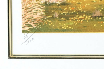 Fanch Ledan (France 1949) - "Small Birch Path Original Lithograph Signed Framed
