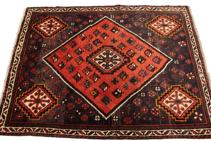 Rare Vintage Handmade Wool Oriental Rug Tribal