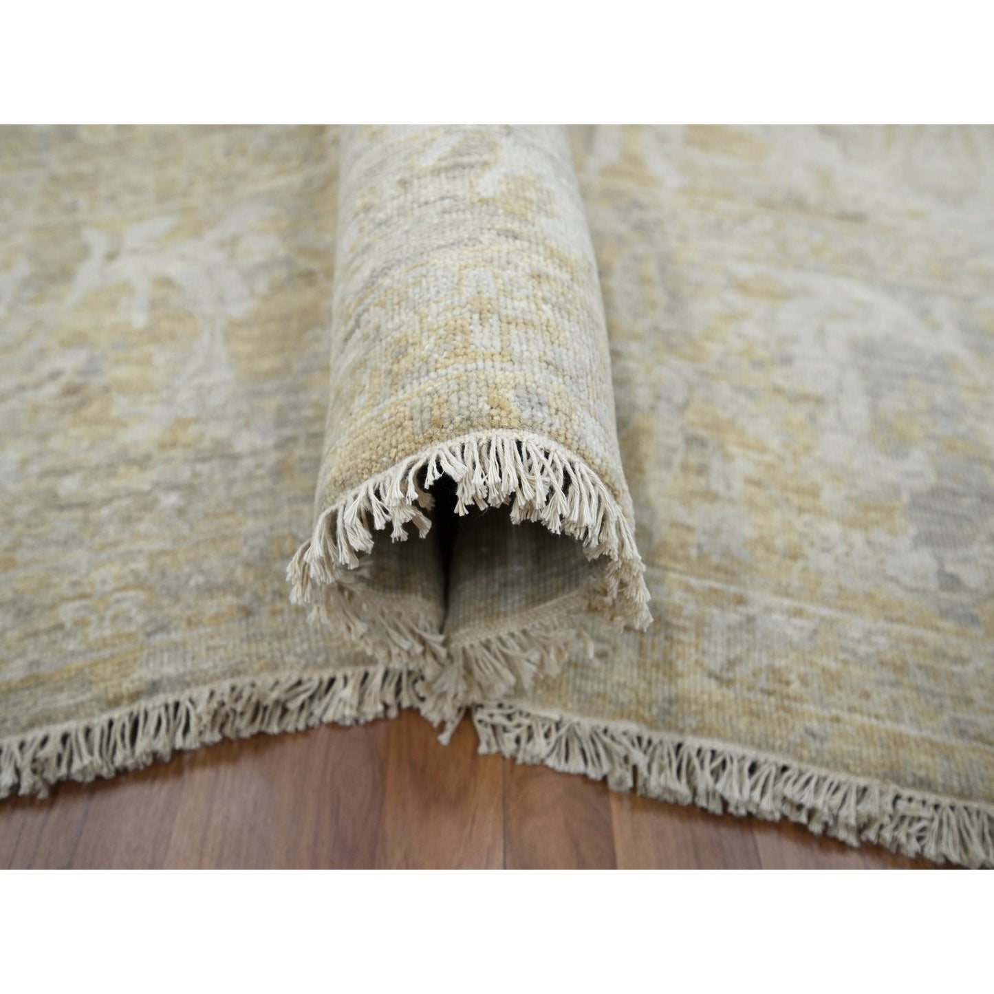 9'1"x12'2" Gray Broken and Erased Sultanabad Design Wool Hand Knotted Rug