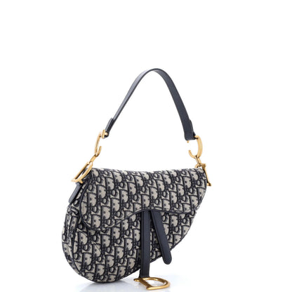 Christian Dior Saddle Handbag Oblique Canvas Medium