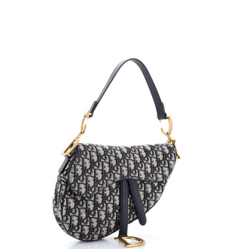 Christian Dior Saddle Handbag Oblique Canvas Medium