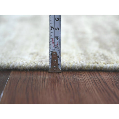 4'x6'2" Brown Modern Abstract Design Hand Knotted Wool Oriental Rug