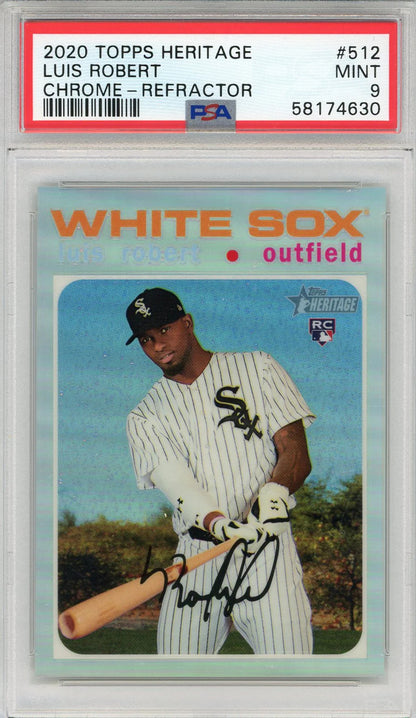 Luis Robert 2020 Topps Heritage Chrome Refractor Rookie Card #512 (Psa)