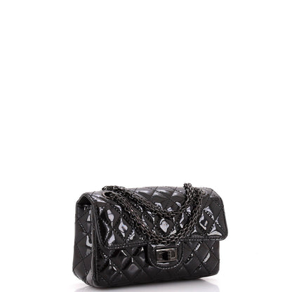 Chanel So Black Reissue 2.55 Flap Bag Quilted Patent Mini