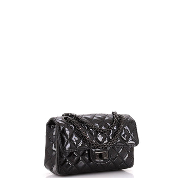 Chanel So Black Reissue 2.55 Flap Bag Quilted Patent Mini