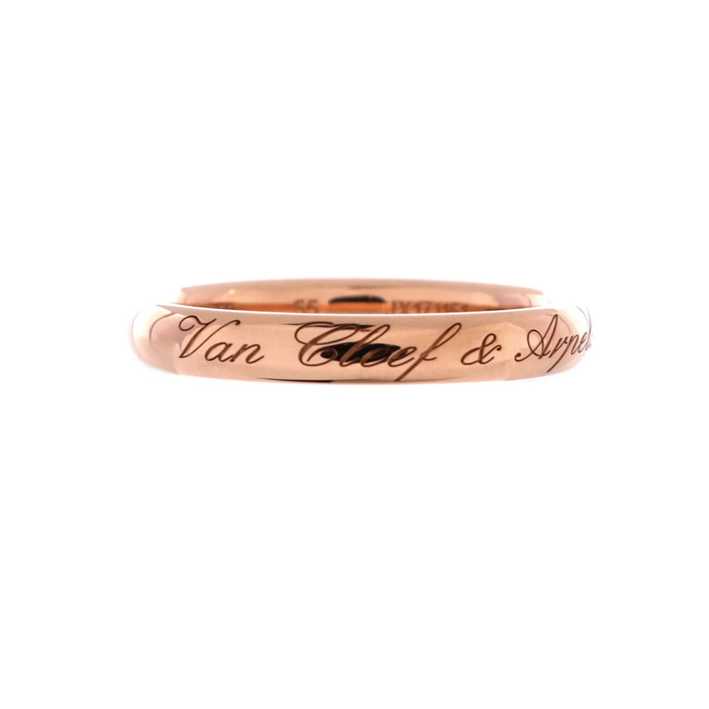Van Cleef & Arpels Tendrement Signature Wedding Band Ring 18K Rose Gold