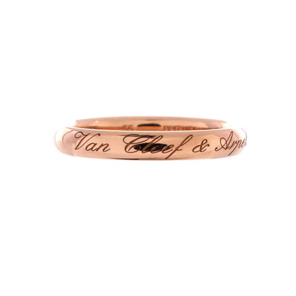 Van Cleef & Arpels Tendrement Signature Wedding Band Ring 18K Rose Gold