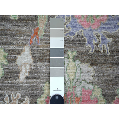 2'10"X10'7" Vampire Gray Afghan Angora Oushak Runner Oriental Rug