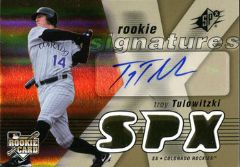 Troy Tulowitzki Autographed 2007 Upper Deck Spx Rookie Card