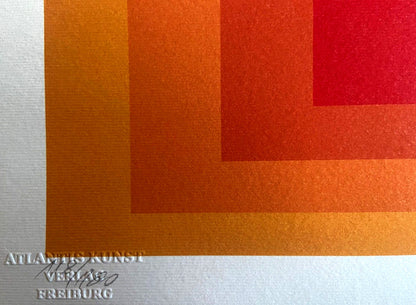 Josef Albers Lithograph Coa Hand-Numbered Signed O.P. Stamp