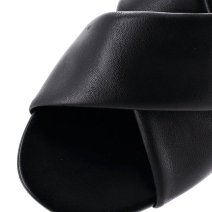 Prada Women'S Triangle Criss Cross Padded Sandals Leather