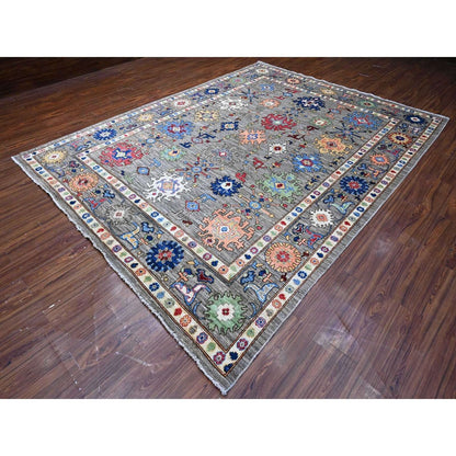 8'10"X11'7" Perfect Gray Wool Foundation Angora Oushak Oriental Rug