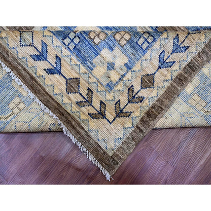 11'8"X15'6" Brown Anatolian Village Inspired Design Wool Hand Knotted Rug
