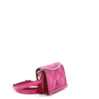 Gucci Gg Marmont Flap Messenger Bag Gg Matelasse Nylon With Leather Mini